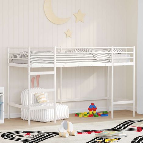 Kinderloftbett Weiß 74,5 x 190 cm Stahl