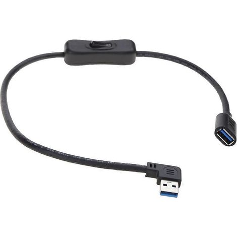 Câble d'extension USB 3.0 portable avec interrupteur pour ventilateurs alimentés par USB et lampe de bureau LED - 0,5 m