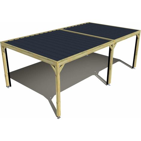 Carport bois • 7m x 4m • indépendante • sens largeur • livraison comprise (1/3)