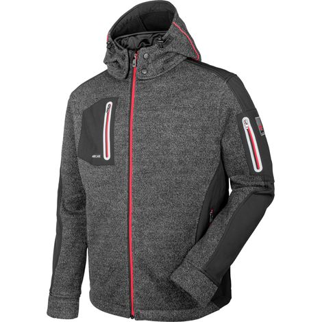 Würth Modyf – Veste softshell de travail grise L – Membrane coupe-vent et hydrofuge – 3 poches externes – Inserts rétroréfléchissants