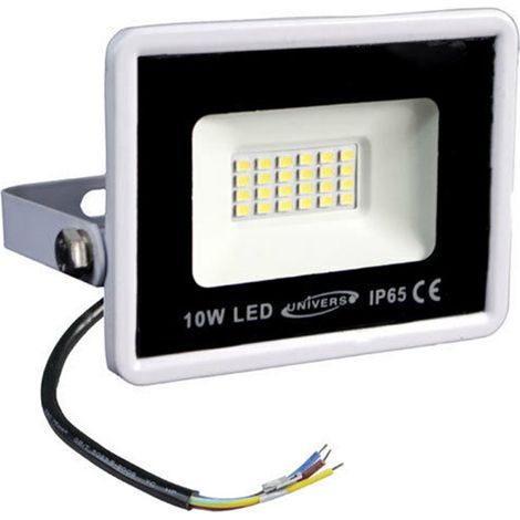 Faro led ultra slim sottile per esterno ip65 luce bianca 6500k scocca bianca 10 watt (1/3)