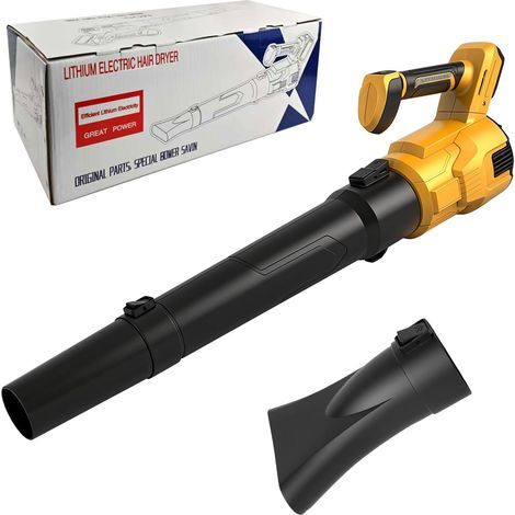 Souffleur de Feuilles sans Fil Compatible avec Les Batteries Dewalt 20V, 58m/s Souffleur de Feuilles 500W pour Les Soins de pelouse, Cour, Promenade latérale, soufflage de Neige (Yellow) (1/5)