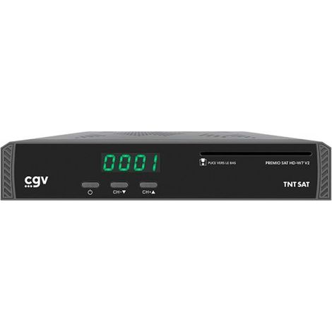 HD-Satellitenempfänger - CGV - PREMIO SAT HD W7 V2 - TNT SAT - Kompatibel mit Wohnmobil - Digitaler Koaxial-Audioausgang