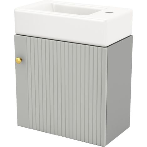 Mobile bagno con lavabo 46 cm grigio e bianco in MDF (1/5)