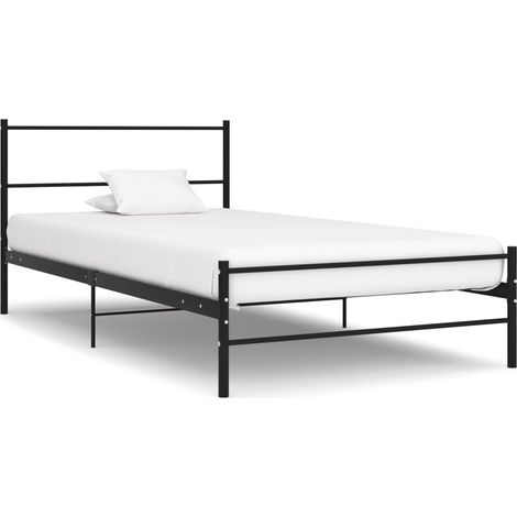 Lit métal noir Binder 90x200 cm (1/5)