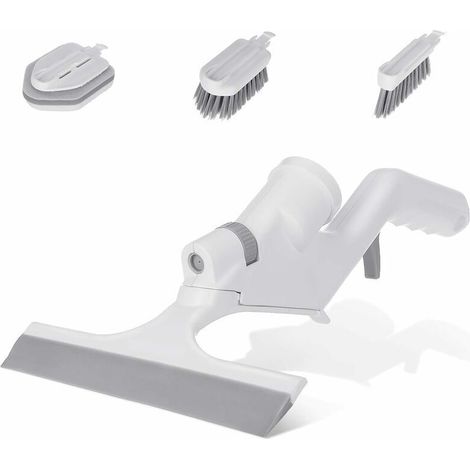 Squeegee Brush, Floor Squeegee, Window and Shower Squeegee, Bathroom Squeegee with Three Different Cleaning Brush Heads (1/5)