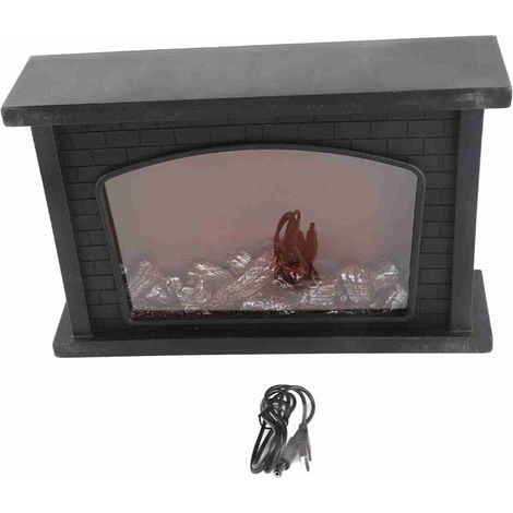 Lanterne décorative LED effet flamme réaliste design rétro noir 33x21cm alimentation USB ou piles pour intérieur extérieur (1/5)