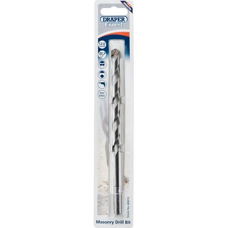 Draper 12.0 x 200mm Masonry Drill Bit – Heavy-Duty 40810 Metric Masonry Drill for Concrete and Brickwork