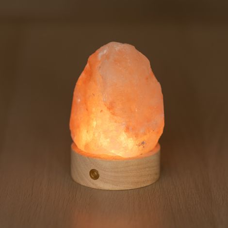 Lampada di Sale Himalayano a batteria Rosa naturale 600gr
