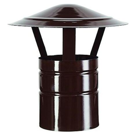 Fumaiolo cappello porcellanato marrone ala d 100 mm canna fumaria stufa caldaia