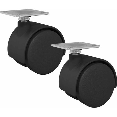 Swivel Castor 2 pcs Black 39.5 x 39.5 x 37.8 mm Iron and PP vidaXL