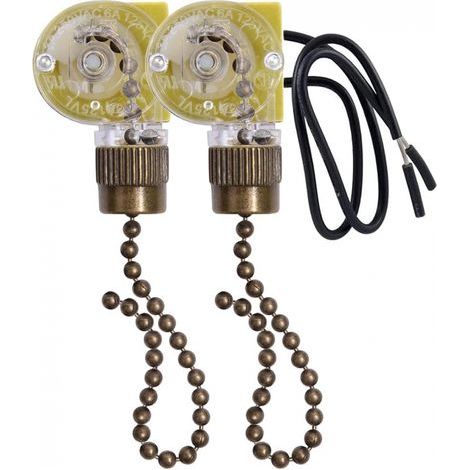2 pièces Ear ZE-109 interrupteur de lumière de ventilateur de plafond interrupteur de lumière filaire avec cordon de traction (1/4)