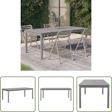 Gartentisch Massivholz - Gartentisch Grau 200x100x75 cm Massivholz Akazie (1/5)