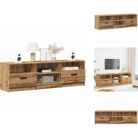 Meuble TV chêne artisanal 150x33,5x45 cm bois d'ingénierie - Meuble TV - Meubles TV - Banc TV - Buffet TV (1/5)