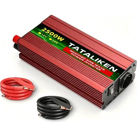Tataliken Modifizierter Sinus Spannungswandler 2500W, 12V auf 230V Wechselrichter für Wohnmobil, Camping, Notstromversorgung (1/5)