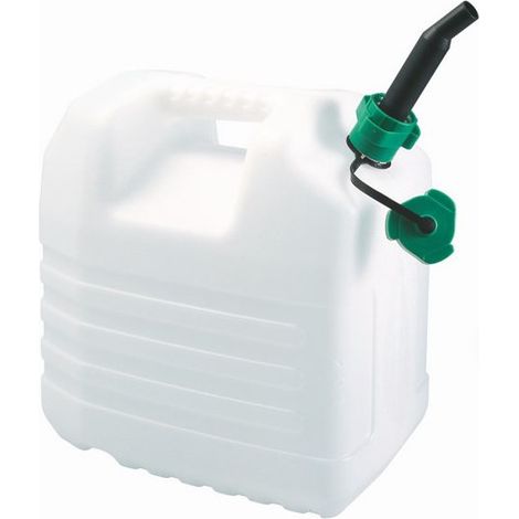 EDA – Jerrican 20 L avec bec verseur et aérateur – Certifié contact alimentaire – Dimensions 35 x 23 x 36,5 cm – Plastique transparent