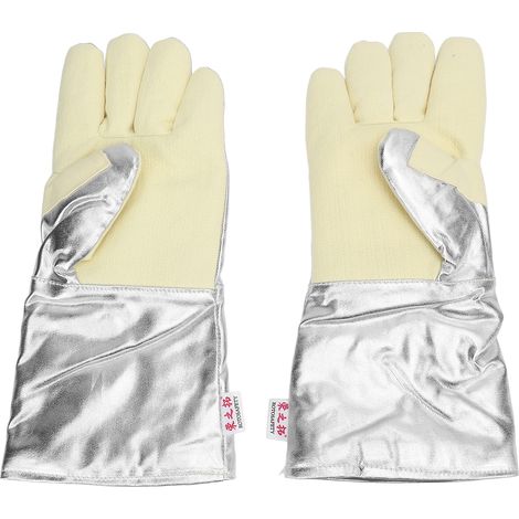 Gants résistants à la chaleur (500 °C) : gants de travail anti-brûlures, résistants à l'usure et dotés d'un pouce renforcé, destinés aux aciéries, aux fonderies et à la boulangerie (1/5)