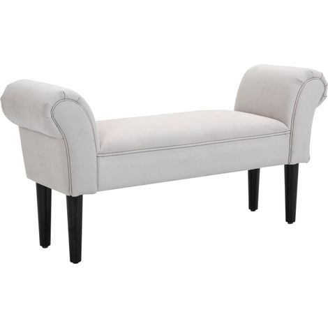 Panca Fondo Letto 102x31x51 cm in Tessuto Flanella Grigia (1/5)