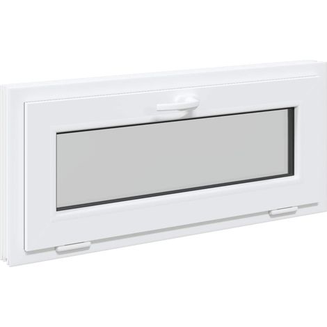 Ventana de sótano RISOR 90 x 40 cm PVC y vidrio Blanco vidaXL