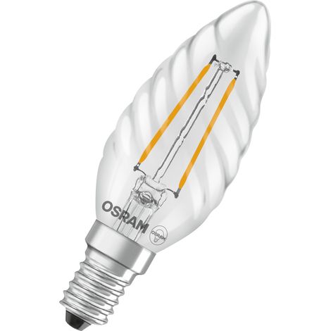 OSRAM Ampoule LED  Star Candle Spiral BW25 Filament, 2700 K blanc chaud, 1,8 W, E14, transparente, 250 lm, 15 000 h, pour lustres, look vintage