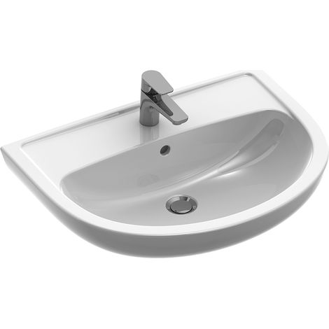 Villeroy & Boch Waschtisch Saval 2.0 mit Hahnloch & Überlauf 650x191x480mm weiß