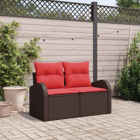 Divano da giardino Marrone 124 x 62 x 85cm polyrattan vidaXL (1/5)