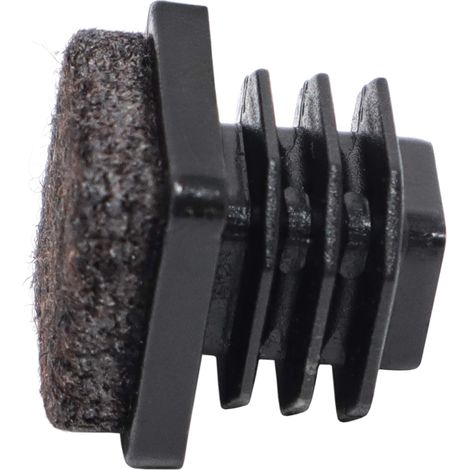 Adsamm® / 16 x puntali alettati a incastro con feltro/neri / 12x12-14x14 mm/quadrati/piedini in polietilene con feltro per gambe di mobili in tubolare/puntali protettivi per arredi (1/3)