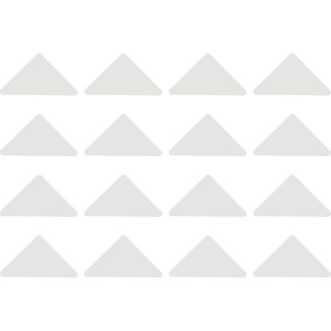 Lot de 16 bandes adhésives triangulaires imperméables, réutilisables et lavables, antidérapantes et fiables, pour tapis de sol et tapis de danse (blanc). (1/5)