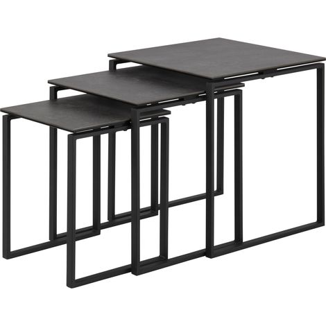 Kamma Einschubtische Set mit 3 Stk. schwarz.