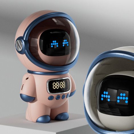 Nouvelle enceinte Bluetooth intelligente Astronaut AI avec réveil et veilleuse, rose (1/5)