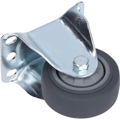Roulettes directionnelles fixes rigides en acier inoxydable et TPR pour chariots, garages et magasins (1/5)