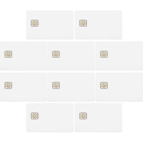Dix cartes à puce blanches destinées au système de contrôle d'accès de l'hôtel. (1/4)