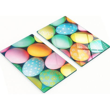 Tableros de vidrio decorativos multifuncionales con estampado de huevo de Pascua, 2x30x52 cm.