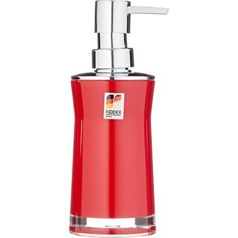 RIDDER 2103506.0 Dispenser di Sapone Disco, Acrilico, Rosso, 6.5 x 6.5 x 19 cm (1/4)