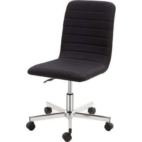 Armless Office Chair with Adjustable Height (Pack of 2) - Swivel - L62 x W54 x H90 cm - Black