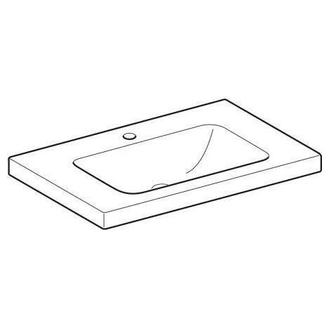 Geberit iCon Light Waschtisch, 75 cm x 48 cm, mit Hahnloch und (1/5)