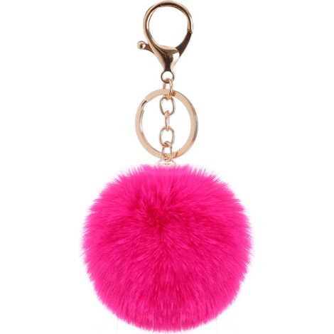 Porte-clés pompon coloré de 8 cm, attache-clés voiture, bijou de sac femme, crochet porte-clés pompon