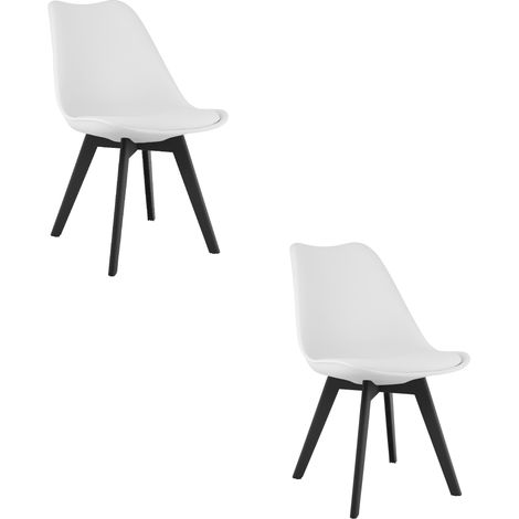 Chaise Mark - pieds blancs/noirs x 2 (1/5)