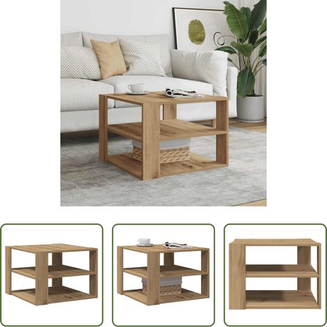 Holzwerkstoff - Couchtisch Artisan-Eiche 58x58x40 cm Holzwerkstoff (1/5)