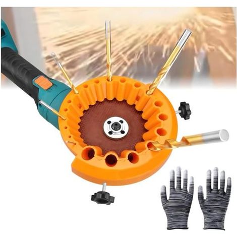 Affuteuse Foret, Nouvelle Affuteur de Foret, Améliorée Meuleuse Forets, pour Forets de 2 à 13 mm Meuleuse de 115/125 mm, avec Gants (1/5)