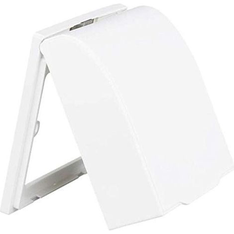 Boîtier étanche en plastique pour interrupteur mural, sonnette de porte, couvercle rabattable pour la maison (blanc) (1/4)