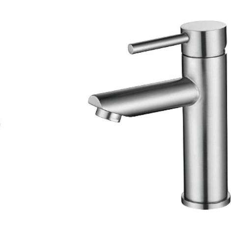 Robinet de salle de bain, hauteur du bec 11 cm, robinet de lavabo inox avec eau chaude et froide (1/5)
