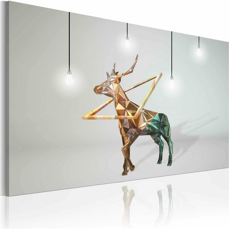 Tableau cerf d'or - 90 x 60 cm (1/4)