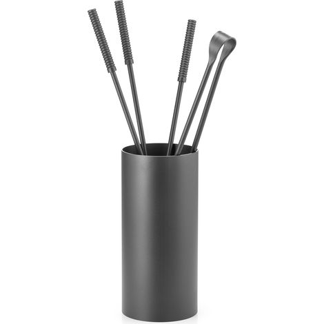 Set Camino 4 Pezzi con Barilotto Ø15x60 cm in Ferro Belfer 3002 Antracite (1/5)