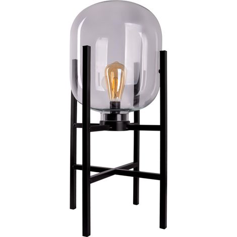Näve Akku-Außenleuchte Lora 58 cm schwarz/transparent warmweiß