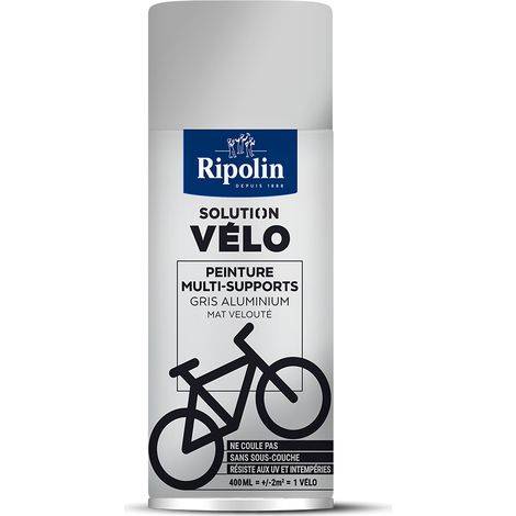 Peinture Multi-supports Solution velo - Mat Veloute - 400ML - Gris Aluminium - Ripolin (1/4)