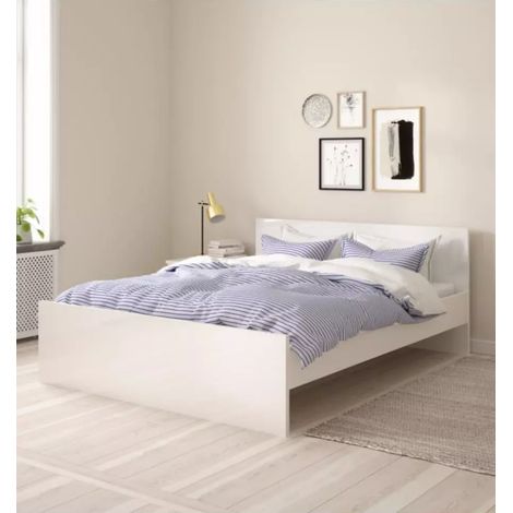 giroletto matrimoniale "naia" rivestito in nobilitato bianco lucido 160x200 cm (1/4)