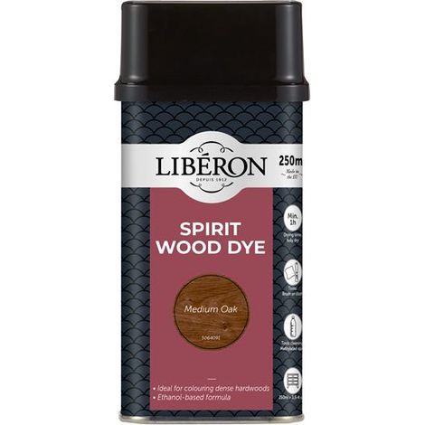 Liberon Spirit Wood Dye – Medium Oak, 250ml
