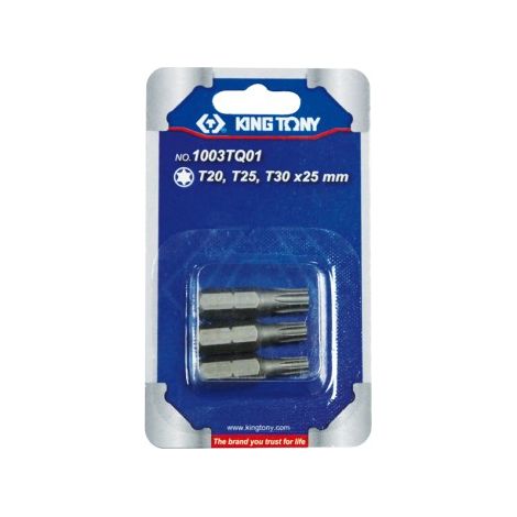KING TONY - Jeu d'embouts de vissage 1/4" TORX® (T20,T25,T30) - 3 pièces
