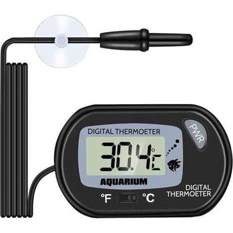 Thermomètre Aquarium - LCD Digital Thermometre Aquarium avec Ventouse Et Sonde à Immersion pour Aquarium,Terrarium (1/4)